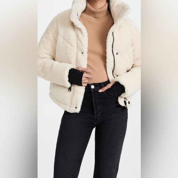 SAM. Sherpa cream jacket coat with hood. Excellent condition, like new. - Picture 1 of 6